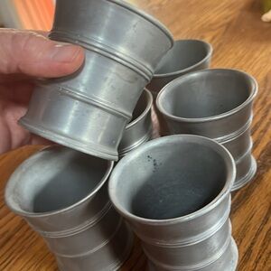 Stede antique pewter tumblers rare set of six flared cups beaker stamped German